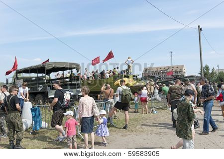 BORNE SULINOWO, POLAND - AUGUST 16: Presentation of historic military vehicles on 