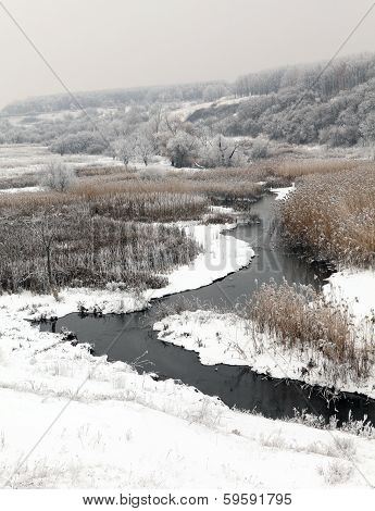 Winter Scenic Of The River Kalynova, Makeevka