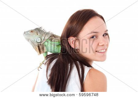 Girl With An Iguana