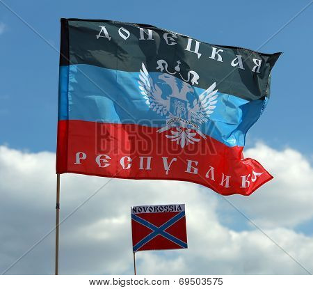 Flags Of The Donetsk Republik And Novorossia