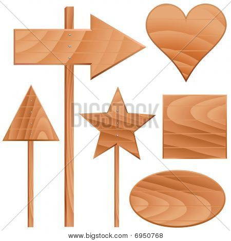 wooden signs vector