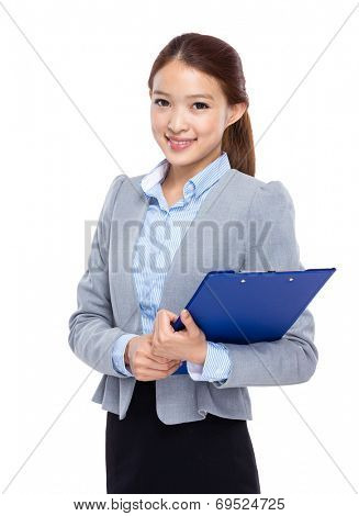 Asian businesswoman with filepad