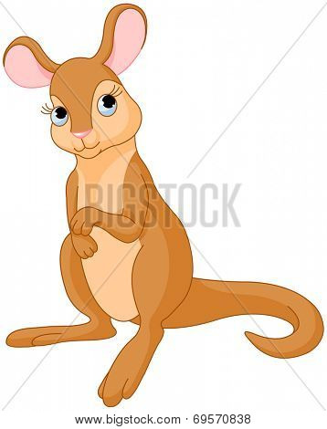 Illustration of cute Young Kangaroo 