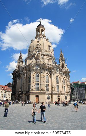 View of Frauenkirche in Dresden, Germany