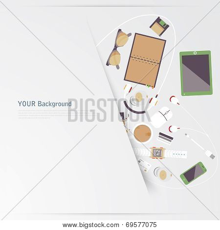 I'm fond of gadgets. Vector set Flat business