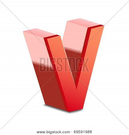3D Red Letter V