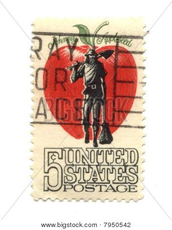 alte Briefmarke von Usa fünf Cent