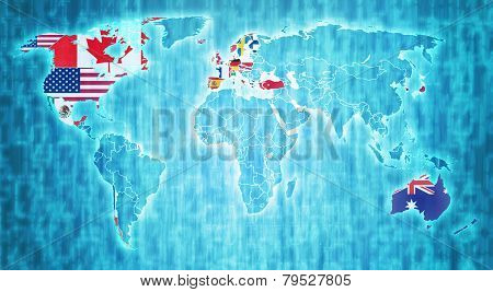 Oecd Territory On World Map