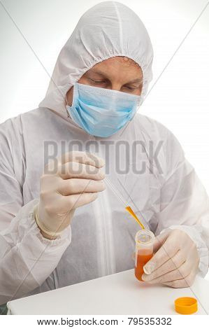 Man Testing Lab Sample