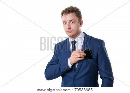 Young businessman with smart phone