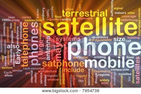 Satelitní telefon slovo mrak zářící