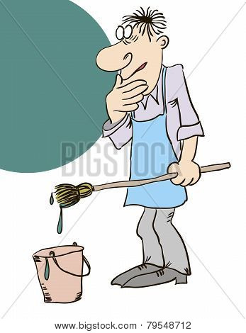 Cartoon Image Of A Painter