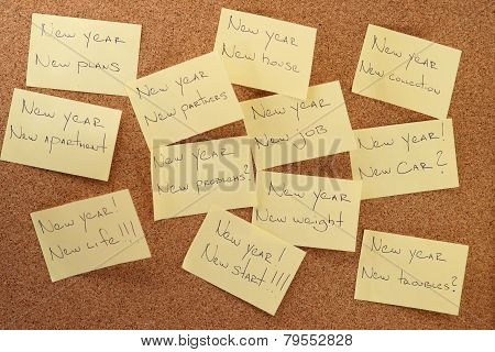 New year stickers with text