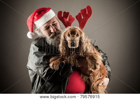 Badass Santa With Dog