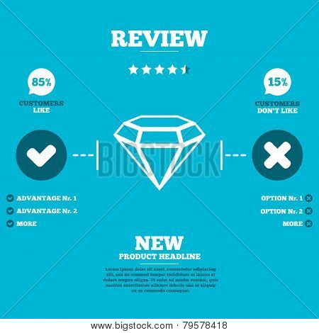 Diamond sign icon. Jewelry symbol. Gem stone.