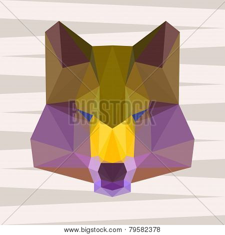 Polygonal Geometric Triangle Abstract Wolf