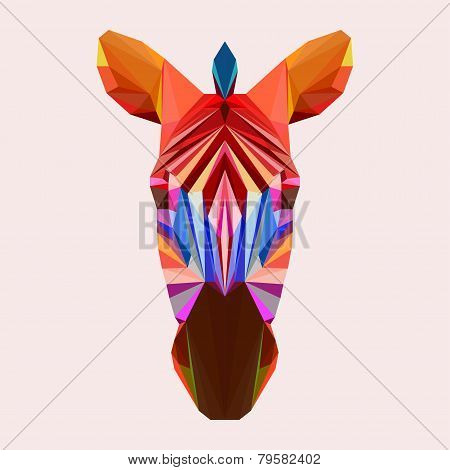 Abstract Geometric Polygonal Zebra