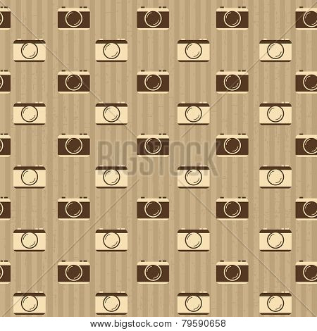 Seamless retro background with cameras