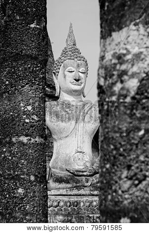 ancient buddha statue at Sukhothai historical park Sukhothai province Thailand