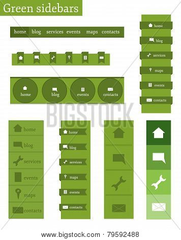 Templates of green sidebars