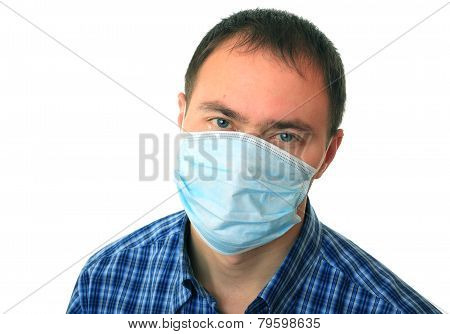 Man is in medical mask.