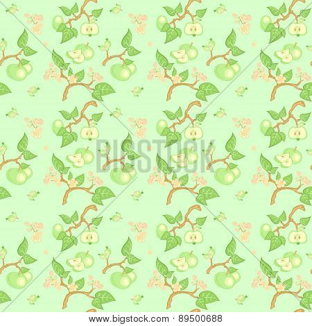 green apple seamless pattern