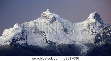 Huandoy Peaks (6395m) in Cordilera Blanca, Peru, South America