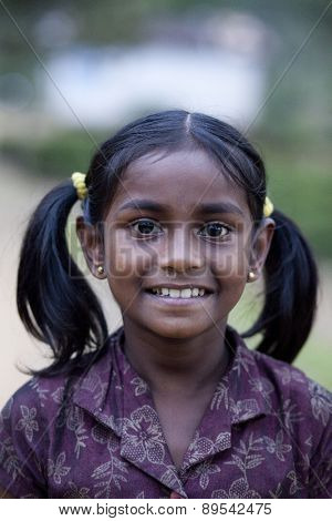 MASKELIYA, SRI LANKA - JANUARY 7,: Portrait of unidentified  child  on Jan 7, 2015 in Maskeliya, Sri Lanka