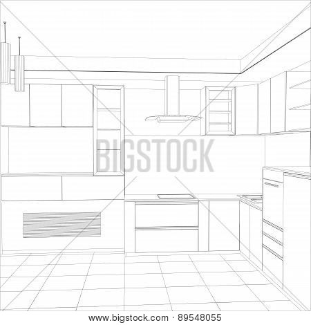 Sketch plan kitchen in the wire