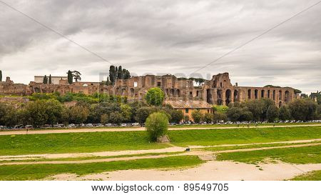 Panorama Of Circo Massimo In Rome, Italy