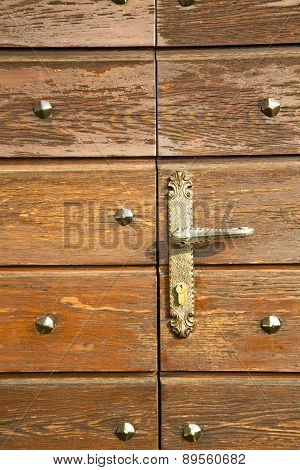 Cheglio   Door Curch  Closed Wood Italy  Lombardy