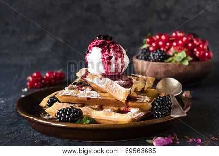 Waffles And Ice Cream