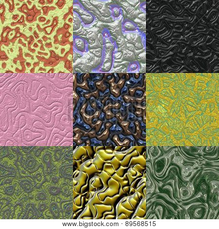 Set of Metal Bumps Seamless Generated Texture