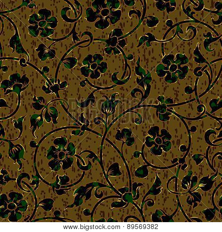 seamless floral damask pattern background