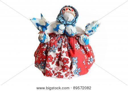 Ukrainian Traditional Motanka Doll Isolated On White
