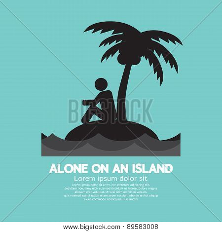 Alone On An Island Black Symbol.