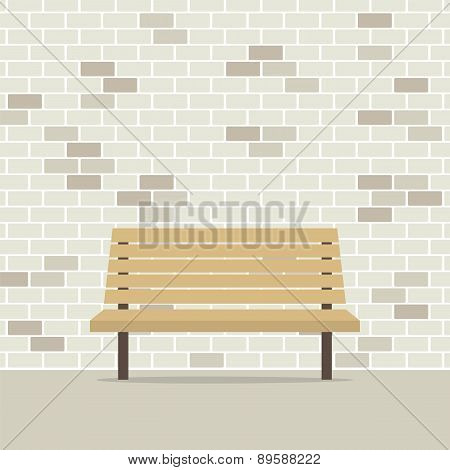 Empty Chair On Brick Wall.