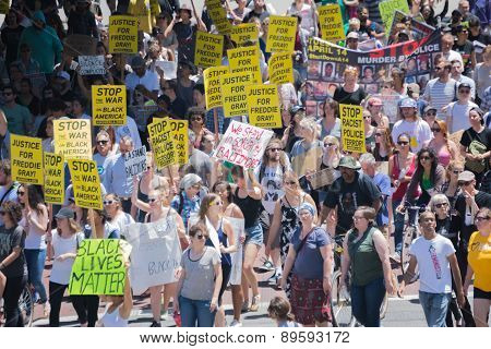 Group With Banners And Posters