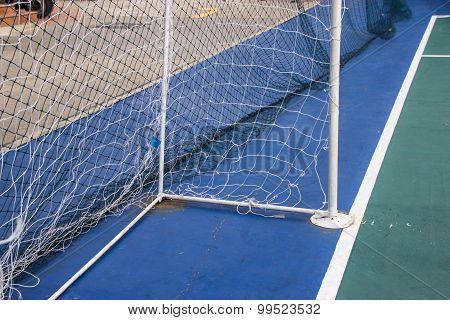 Goal Nets Futsal In Futsal Field.