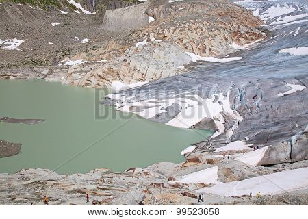 Rhone glacier, source of Rhone river