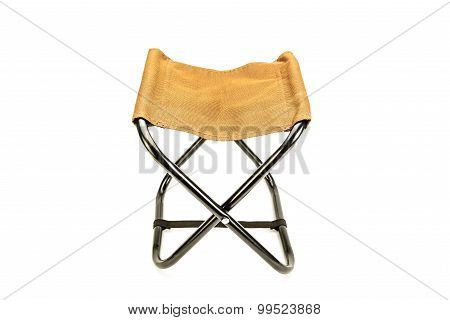 Folding Chair Isolated On White, Portable For Use At Picnics And Camping.