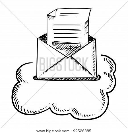 Open e-mail letter in cloud