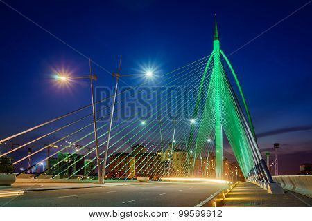 Night View Of The Seri Wawasan Bridge, Putrajaya, Malaysia