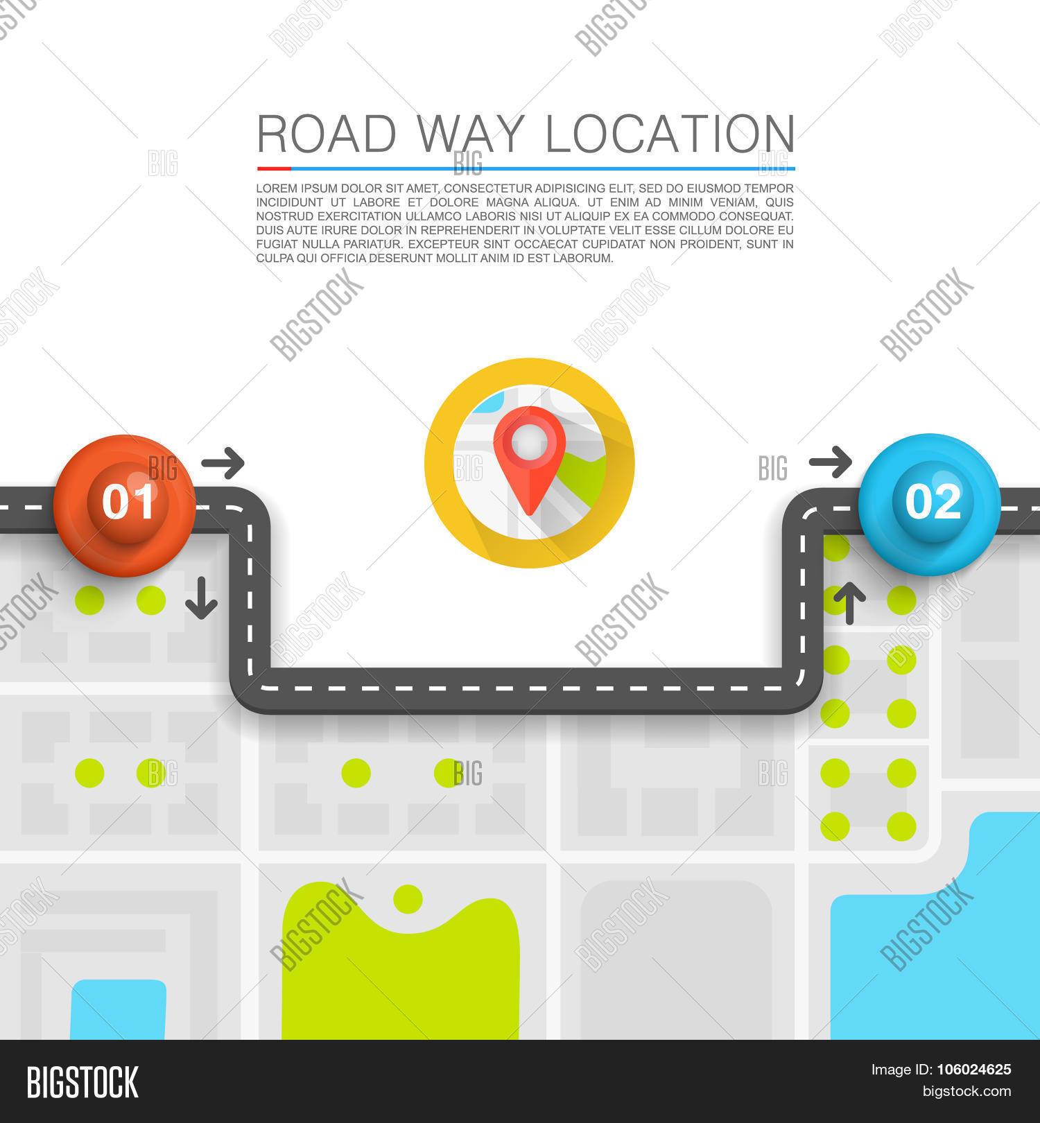 Paved Path On Road Vector & Photo (Free Trial) | Bigstock