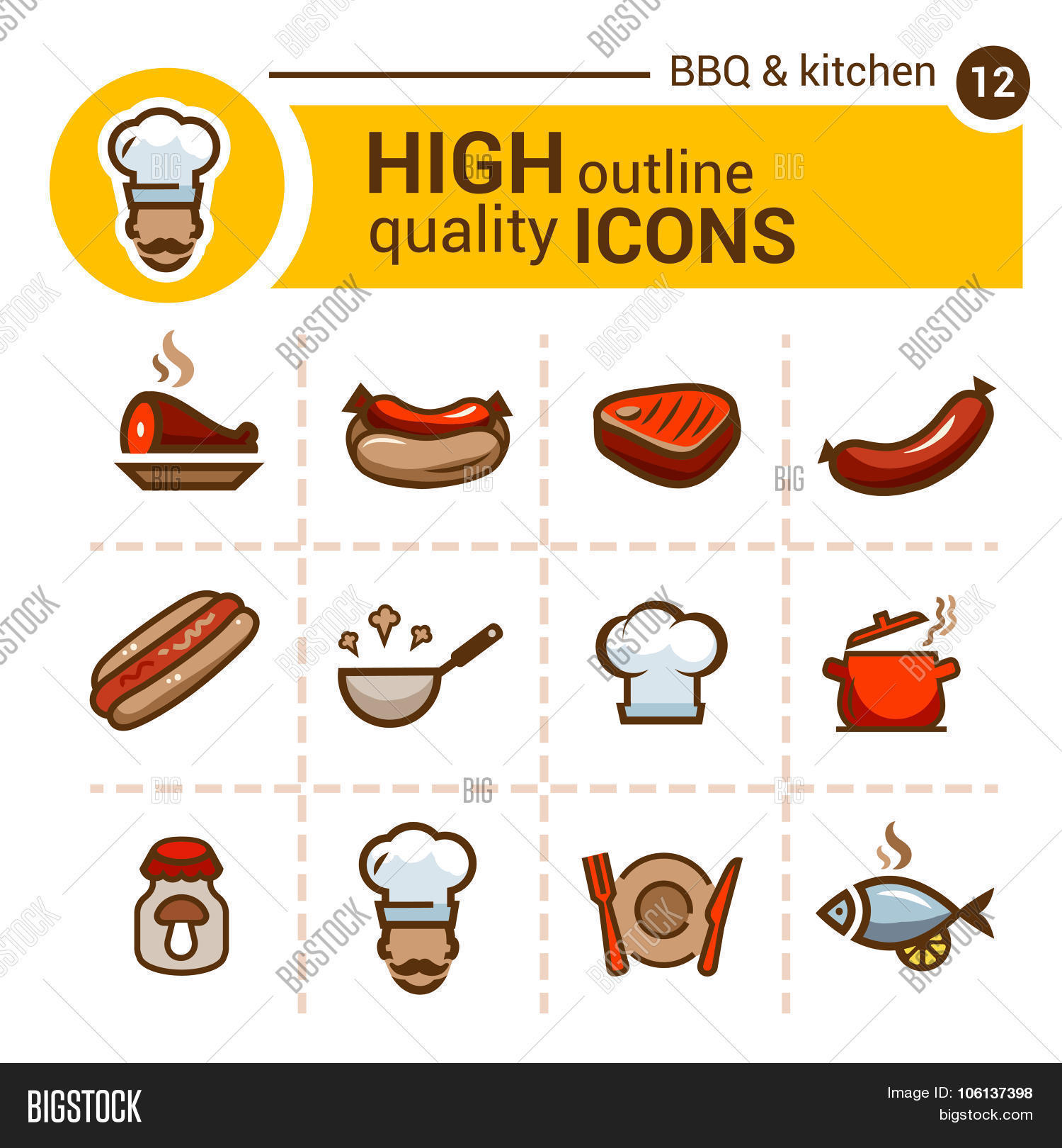 Food Color Icons Set Vector & Photo (Free Trial) | Bigstock