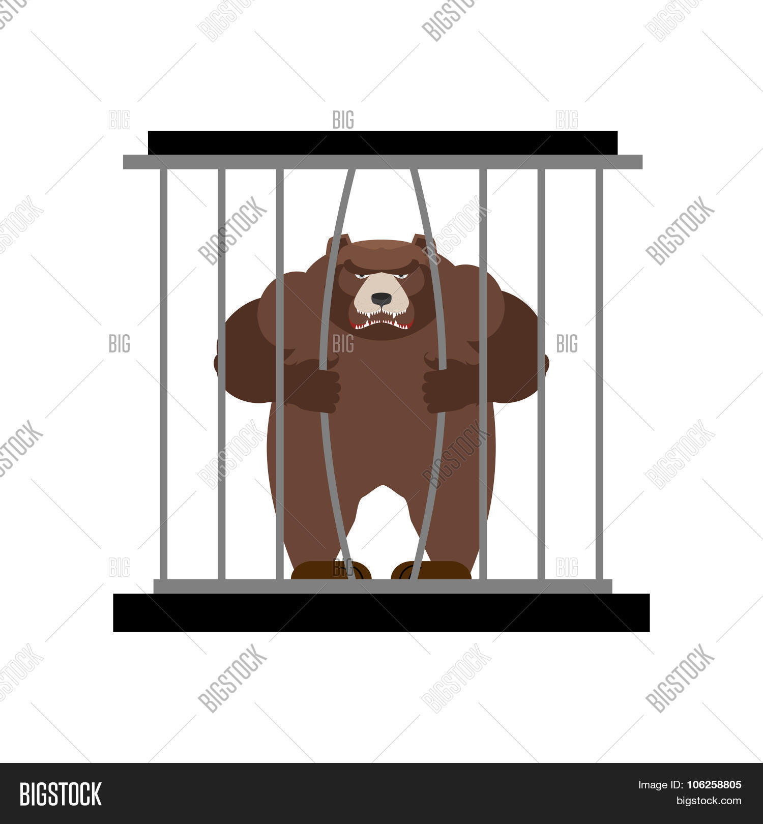 Bear Zoo Cage. Strong Vector &amp; Photo (Free Trial) | Bigstock