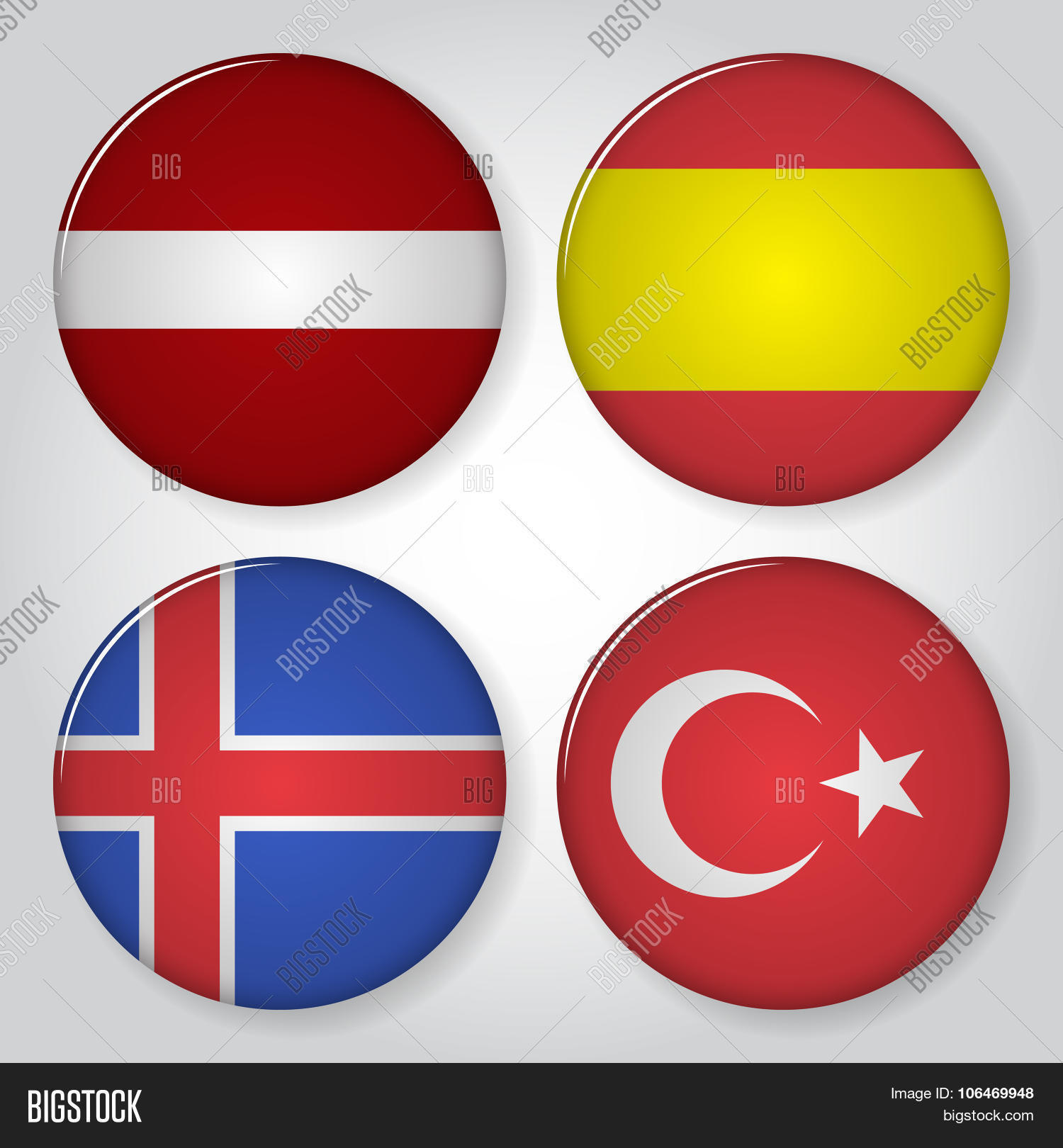 Collection Flag Button Image & Photo (Free Trial) | Bigstock