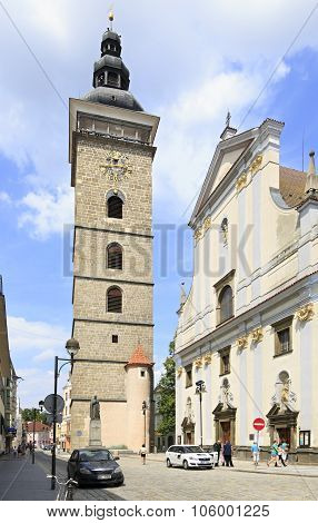 Black Tower and St. Nicholas Cathedral in Ceske Budejovice