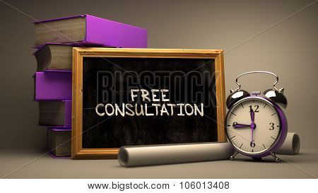Handwritten Free Consultation on a Chalkboard.