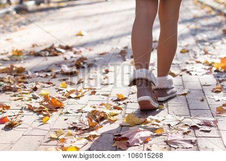 woman legs in the park